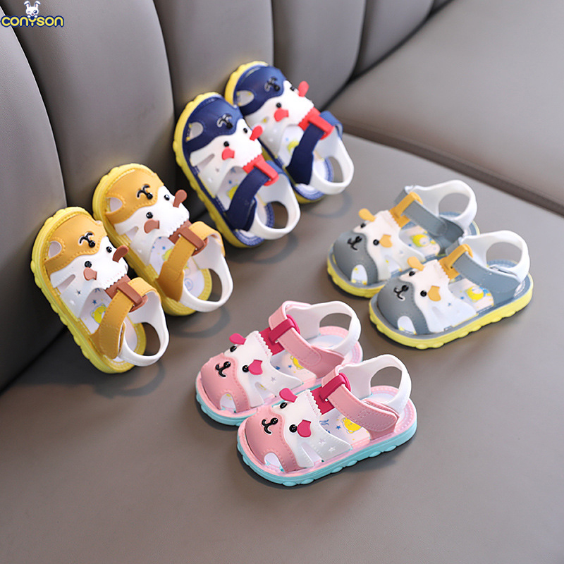 Conyson rts hot sale 1-3years summer baby soft shoes Korean fashion design toddler child Non-slip kids boy girl walking sandals
