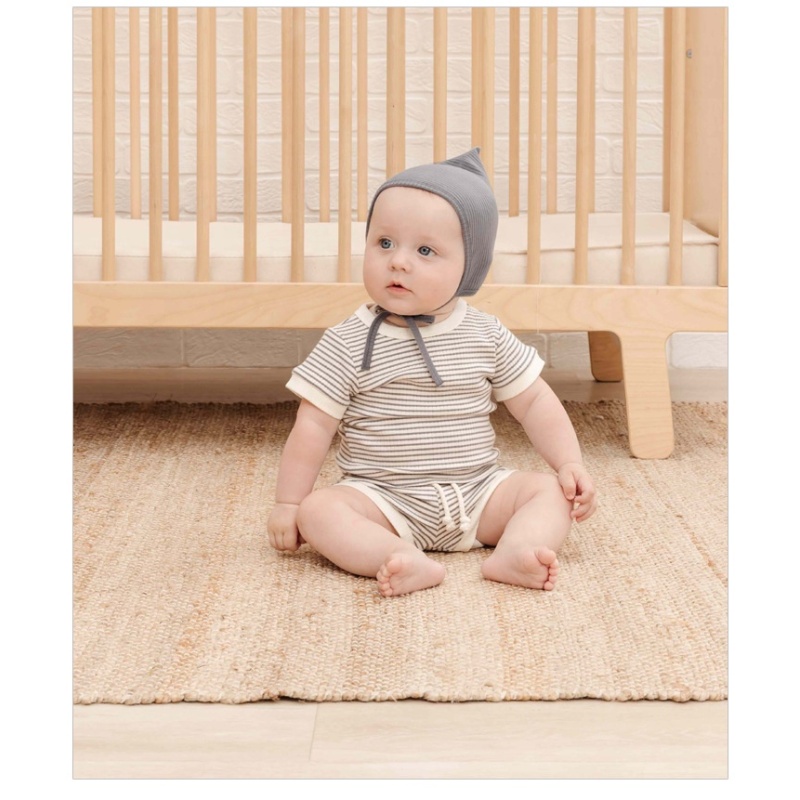 Conyson Newborn Infant Baby Boys Clothing Set O-Neck Cotton Toddle 6M-3Y Boy Girl Clothes Summer Short Sleeve Striped 2pcs Suits