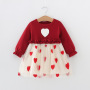 High Quality Anti-Wrinkle Embroidered Knee-Length Layered Dress Knit Kids Girl Mesh Dress