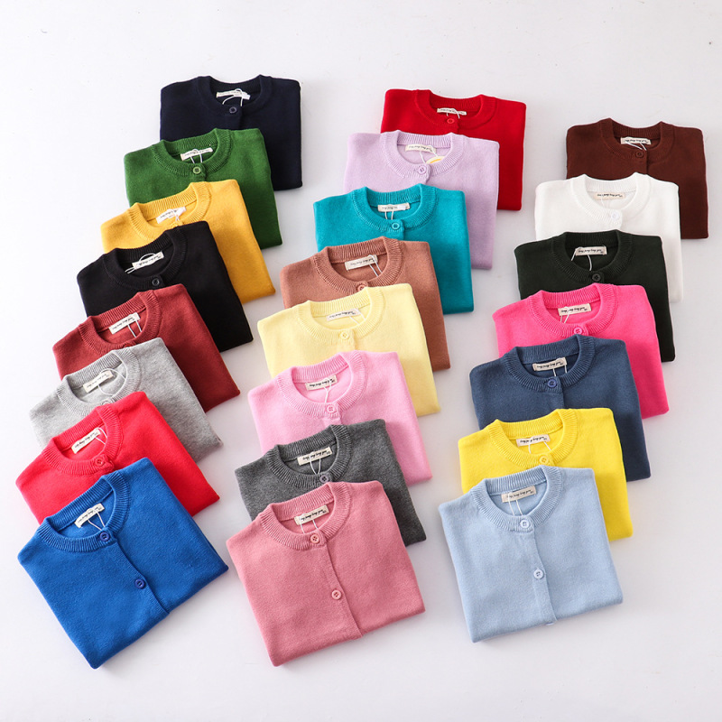 wholesale popular fashion Knitted Candy Solid Color kids clothes Pullovers Loose Children Casual Sweaters girl knitwear clothing