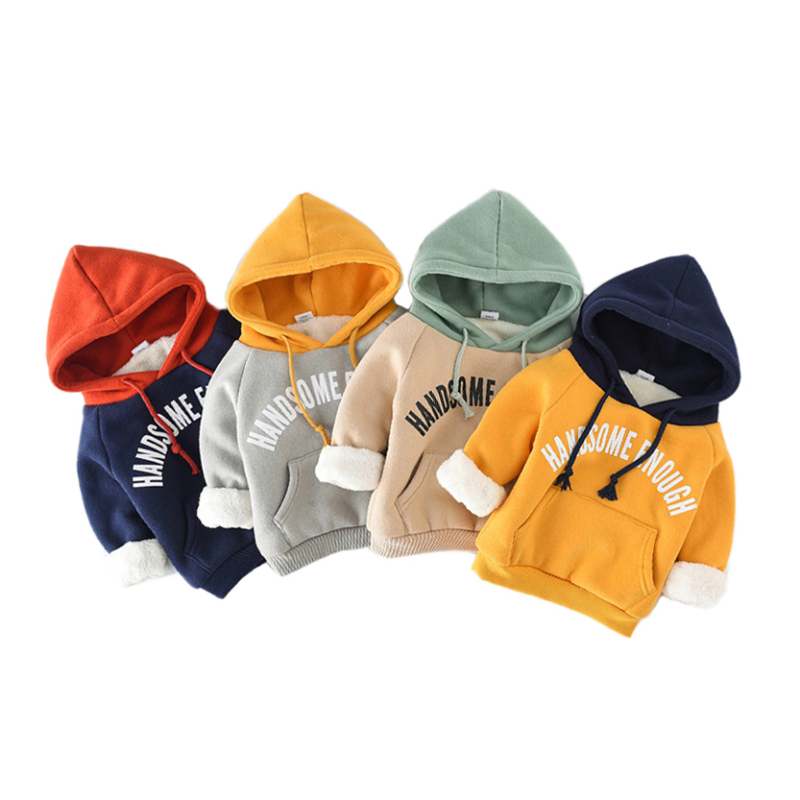 Fashion New Hot Sale Discount Price Plus Cashmere Children's Warm Custom Kids clothing Boys Hoodies