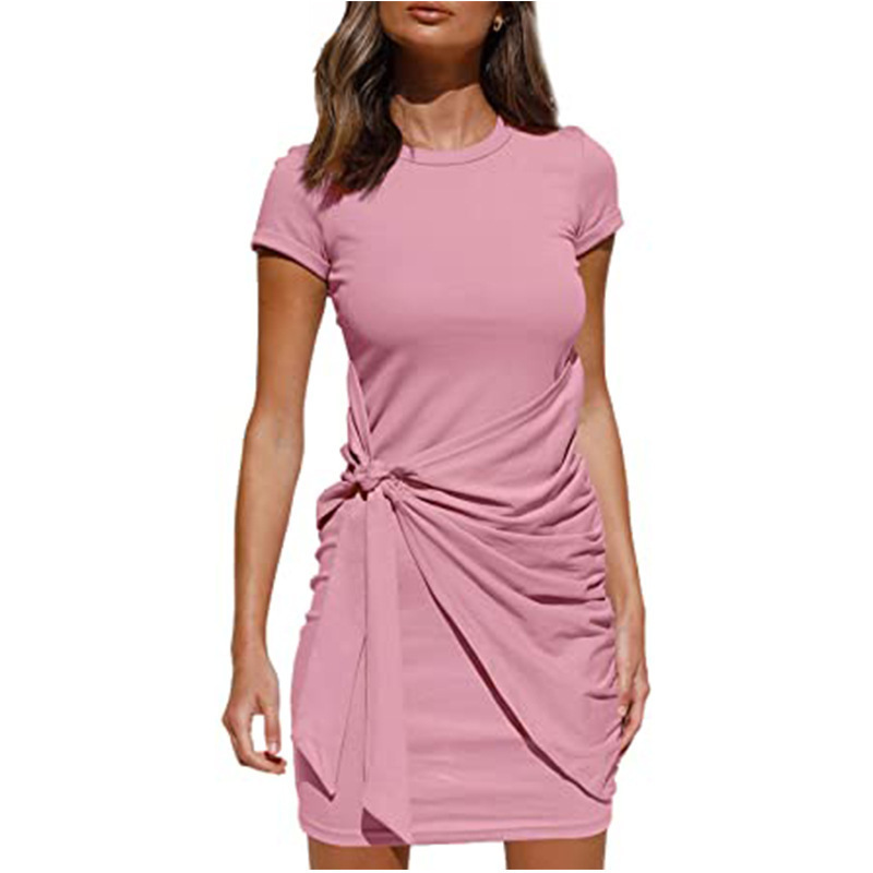 hot sale ready to ship korean fashion loose clothes womens solid colors online order summer one piece adult woman ladies dresses