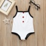 Conyson rts ins hot sale cotton Unisex sleeveless kids children summer button clothes suits toddler newborn romper baby clothing