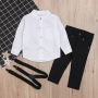 White Shirt Jeans Suit Children Baby Boy Clothing Set Children Boys Fashion Jeans Suit