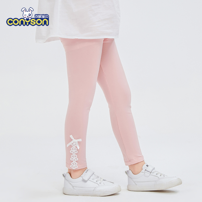 Wholesale Knitted Cotton Lace Pink Cute Girls Socks Children'S Pantyhose Girl Tights Leggings Soft
