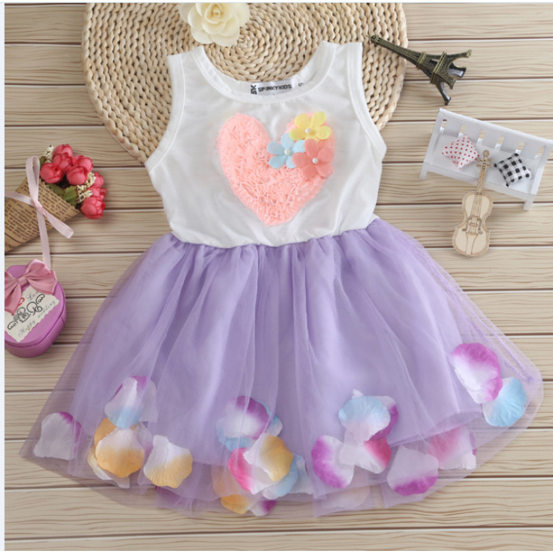 Conyson hot sale baby Children's Clothing toddler Baby kids clothing Dress print flower Girl Birthday Dress candy Girl's Dress