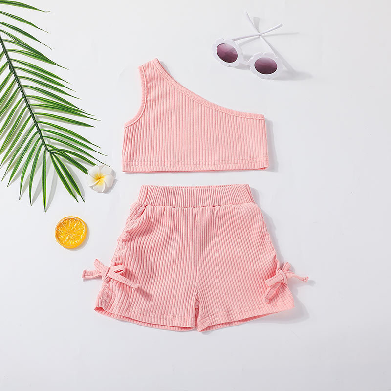 Conyson New Fashion Baby Summer Clothing little girls Suit Clothes Sleeveless Top Shirt Short Pants 2 Pcs Set Outfit baby Set