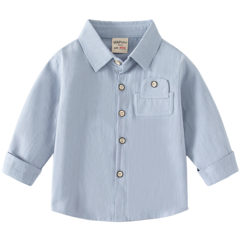 Conyson Bulk Spring Boys Pocket Custom Unisex Solid Color Plain Vintage 2-7 Years School Polo T-shirt long-sleeved Kids Shirt