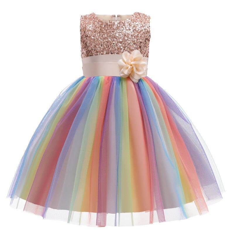 Conyson Summer Children Girls Mesh Long Party Dress Sleeveless Flower Boutique Kids Girl Dresses High Quality Formal Dresses