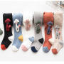 Conyson Wholesale Breathable Solid Soft Cotton Girls Long Knee Socks Young Teens Tights Cartoon Doll Kids Girl Pantyhose