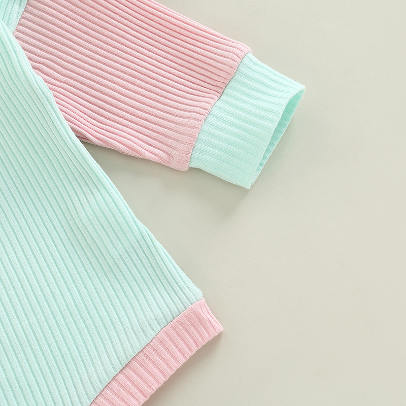 Conyson New Style Girl Baby Clothing Patchwork Jumpsuits Knitted Sweater Button Romper Suits Cute Infant Ribbed Playsuit