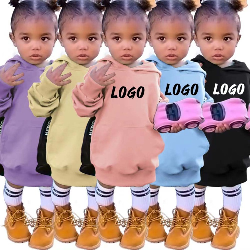 Custom Logo Design Children Pullover Blank Plain sweatshirt French Terry Printed Baby Kids girl's Hoodies