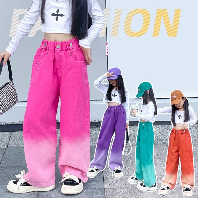 Conyson Hot sale good quality autumn winter fashion boutique designer Kids loose Pants Children denim Trousers girls jeans