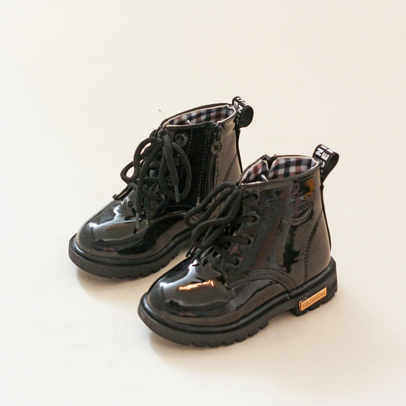 Conyson wholesale winter Korean design size 21-36 child PU Leather boot baby kid boy girl snow clothing Martin boots shoes
