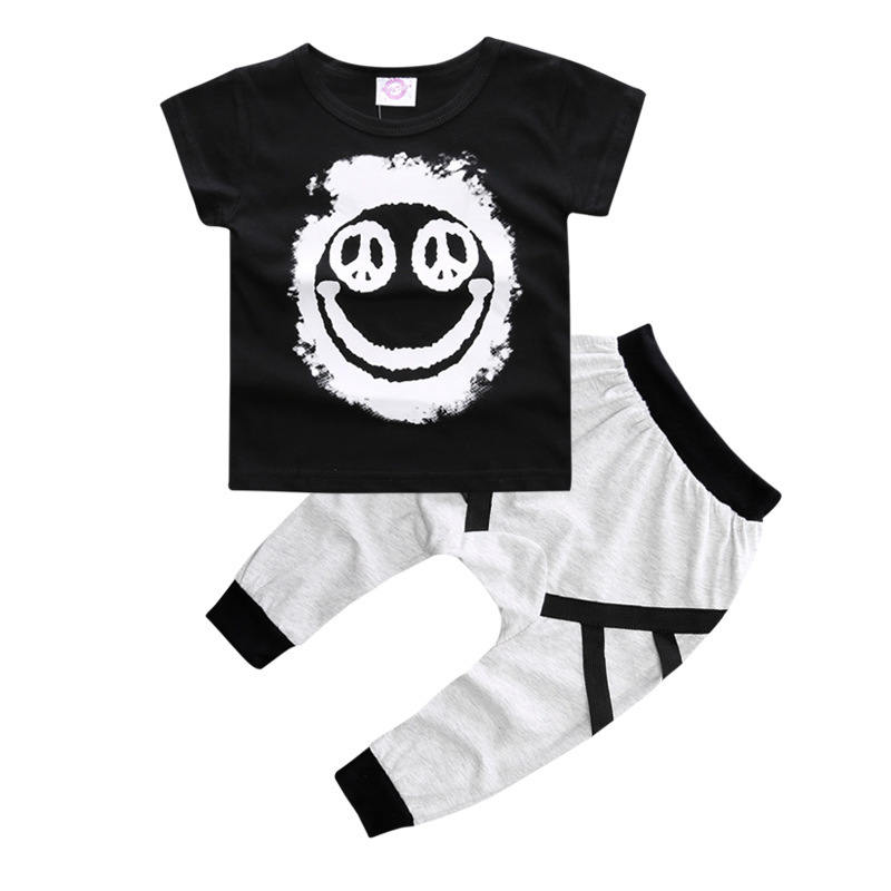 Conyson kids summer korea Fashion boutique infant children clothes suit Toddler baby Boy T-shirt Pant 2 Pieces wear clothing Set