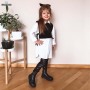 Conyson Fashion Little Girls Clothes Vest long Sleeve Button Turn-down Collar Shirt Dress 2 Pcs Casual Cute Girl Outfits Set