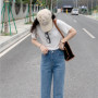 wholesale rts blank loose tshirt Women's summer Fashion apparel short sleeve plain woman casual clothing top v-neck base t-shirt