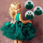 Conyson Top Sale Ball Gown Princess Dress Infant Formal Birthday Baptism Party Kids Flower Girl Tutu Dresses With Big Bow