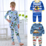High Quality Cotton Knitted 2021 autumn winter Teen Boy's Sleepwear suits long sleeve print animal Cartoon kids Pajamas clothes