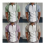 Conyson Western Style Summer Splicing Stripe Polyester Short Sleeve Loose Sports Golf Good Quality Men's T-shirt Polo T Shirts