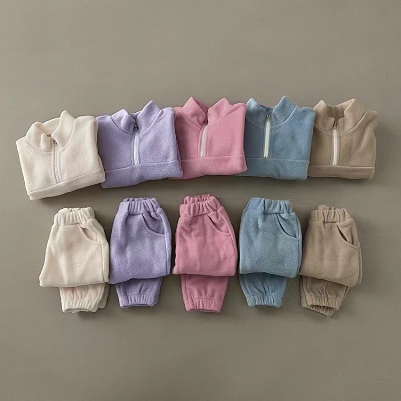Conyson Cotton Infant Baby Girls Winter Boutique Clothing sets Sports Wear Toddler Zipper Tops Pants 2pcs  Tracksuits