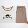 Soft And Comfortable Long Sleeve Cartoon Knitted Teen Kids Boy's Sleepwear Korean Pajama Set