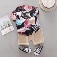 Conyson Wholesale Summer Short Sleeve Newfashion Clothes Design Cotton Sets Two Piece Kids Boy Shorts Casual Clothing Outfit Set