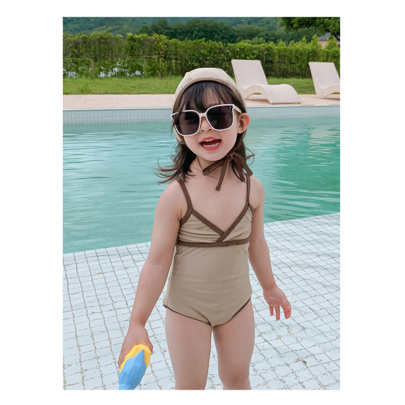 Conyson Summer Kid Beachwear Bodysuit Cute Girl Swimming Suit Baby Girls Solid Swimwear Toddler Swimsuit Kids Bathing Suit