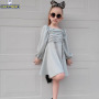 Conyson ins latest boutique fashion child Summer polyester Kids short sleeve Princess Party Elegant FOLD A-line girl Dresses