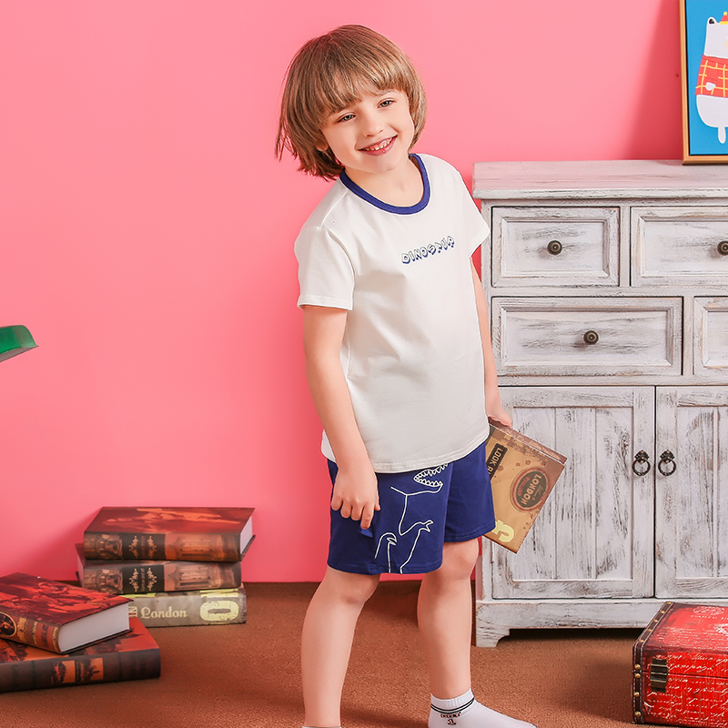 Customize 3-13 Years Soft And Comfortable Short Sleeve Knitted Child Clothes Kid Clothing Pant Set