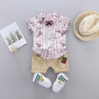 Comfortable Sets Printed Children's Clothing Baby Summer 2021 New Cotton Pyramid Short-sleeve Shorts Shirt Two-piece Set Baby