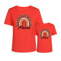 Rainbow Mother Daughter T-shirts Summer Family Matching Outfits Mom Baby Mommy and Me T-shirt Clothes Woman Girls Cotton Top