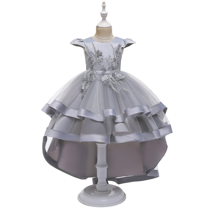 Conyson Wholesale Custom O-Neck A-Line baby Sleeveless pure color clothes Kid Girls Boutique princess Party Dress Kid full dress