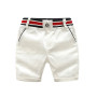 Children's gentleman summer clothes striped short sleeve tops + white shorts 2 pcs clothing sets for kids baby boys party suits