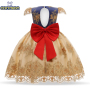 Wholesale Floral Embroidery Ball Gown Kid Holiday Princess  Colorful Toddler Kid Frock Fancy Cute Lace Flower Party Girls Dress