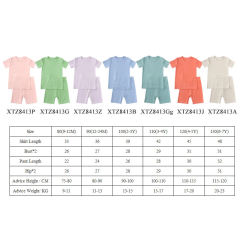 Conyson New Arrival 2023 summer children clothes wholesale toddler baby boy girls bamboo cotton plain short clothing sets