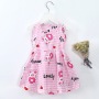 Conyson Wholesale Latest Hot Summer Kids Clothes Girls Flower Print Cotton Silk Dress Baby Princess Skirt Floral Girls Dresses