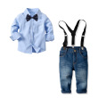 Blue shirt zipper jeans