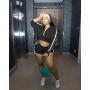 Hot Sale High Quality Summer Custom Jumpsuits Plus Size Jacket Gym Wear Zipper Sweatsuit Puff Cozy Jogger 2 Pieces Women Set