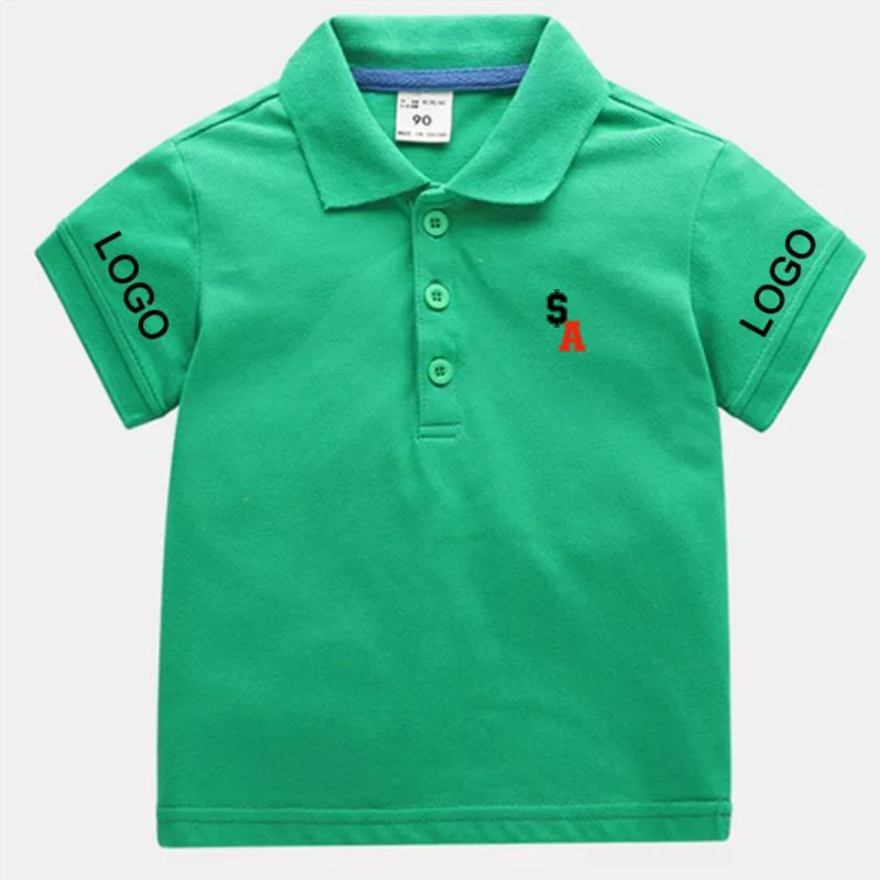 Wholesale High Quality Solid Color Casual Polo Shirt Cotton Children Polo Shirts Customized Short Sleeve Polo Shirt
