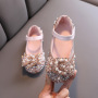 Conyson Fashion Summer Performance Soft Girl Cheap New Design Shoes Pearl Rhinestones Shining Bow Kids Princess Girls Shoes