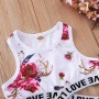 Conyson Summer Fashion Little Girls Tracksuits Flower Printing Sleeveless Vest Shorts 2pcs Sportswear Children Girls Outfits