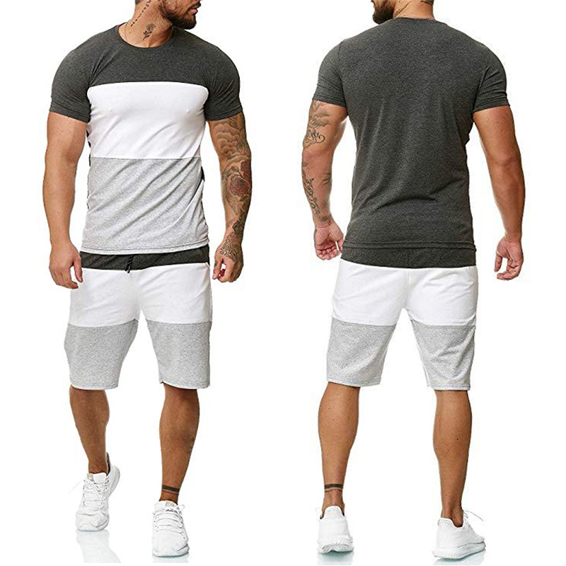 Summer Sport Fitness Homewear Men's Shorts Sleeve T-Shirt + Pant 2 Pieces Pant Sets Daily Clothing Male Suits for Men Tracksuit