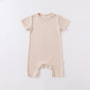 Conyson Wholesale Summer Unisex Baby Romper Short Sleeve One Piece Cotton Solid Knitted Infant Toddler Boys Clothes Romper