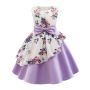 Conyson Kids Dresses Holiday Party Ball Gown Dress Halloween Costume Irregular Sleeveless Printed Girls Princess Flower Dresses