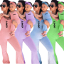 2022 Solid Color Top Sling Jumpsuit Mommy and Me Outfits Pullover Crewneck Sweatshirt Family Clothing Mother and Daughter Sets