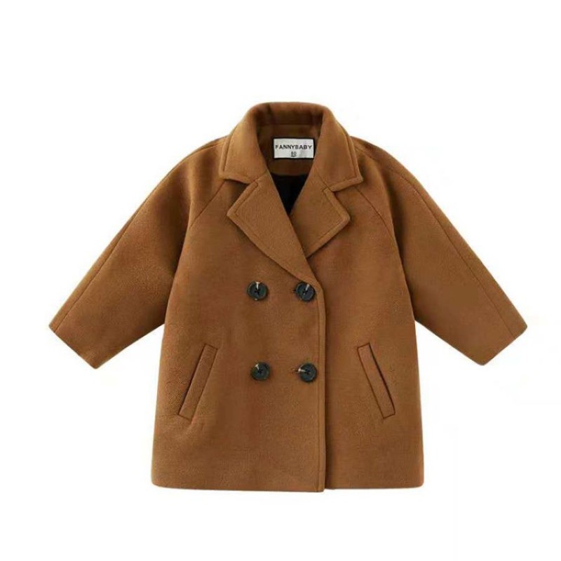 Conyson Children's Woolen Autumn and Winter Handsome Kids Clothing Long Sleeves Korean Cotton Jacket Coats