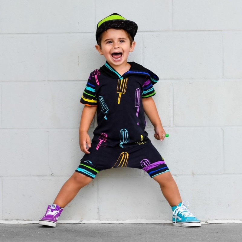 Conyson Wholesale Summer Short Sleeve Hoodies Shorts Two Pieces Outfits Cotton Printing Fashion 1-7Y Kids Boys Sprotsuits Sets
