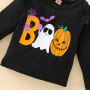 Halloween Baby Girl Toddler Suits Printing Pumpkin Ghost Long Sleeve Romper Bow Overalls Sets Party Club Cosplay Costume