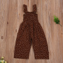 Conyson Kids Girls Summer Suspender Jumpsuit Backless Overalls Ruffled Sleeveless Polka Dot Ruffles Long Pants Overalls